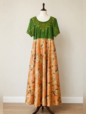 Chanderi Silk Anarkali Gown | Wedding & Festive Wear | Size M